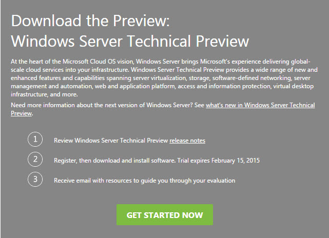 Windows server Technical preview