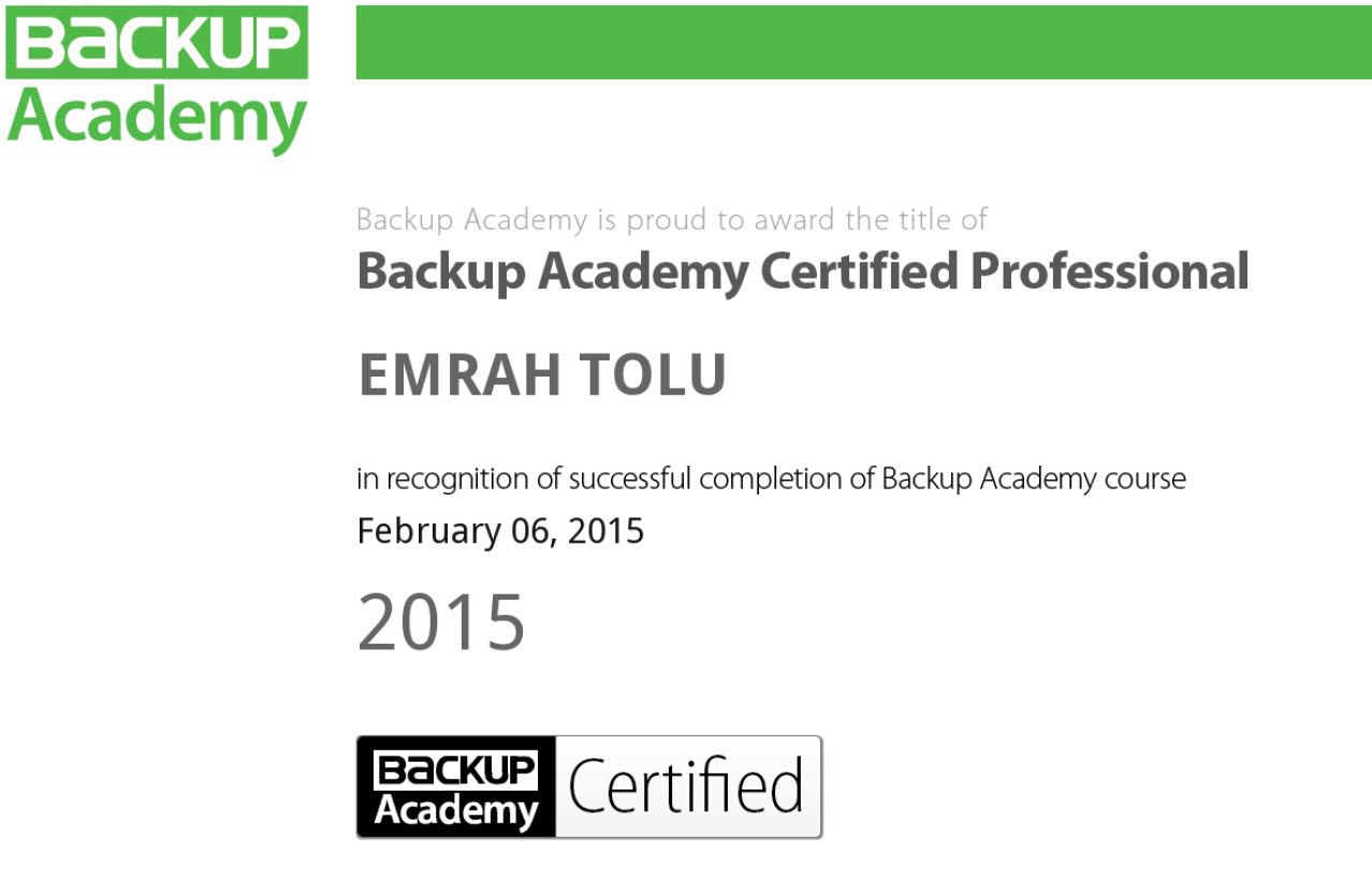 BACP- Backup Academy Certified Professional