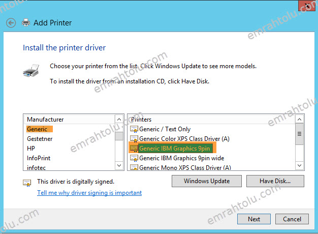Windows Server 2012 ve 2012r2 üzerinde IBM Proprinter Font Sorunu