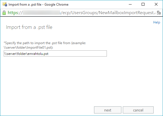 Exchange Server 2013 Pst Import-Export sürecini Yönetme