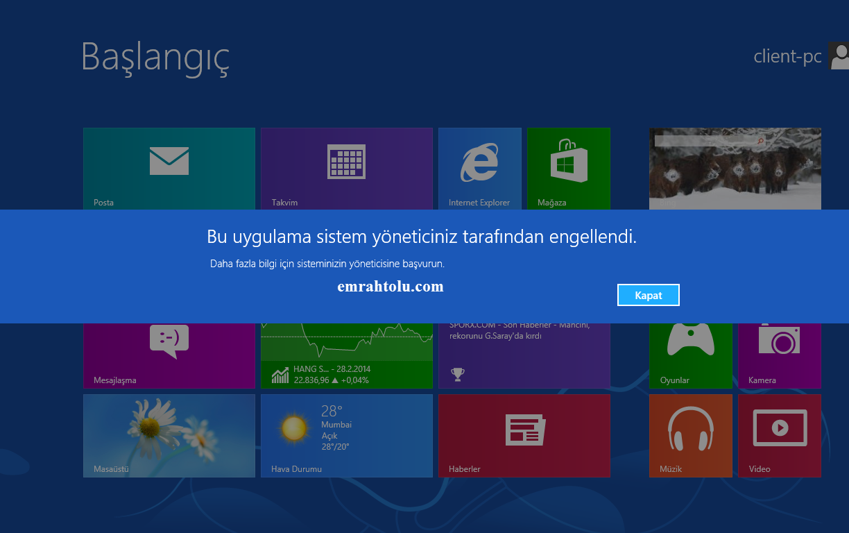 Windows 8 Applocker appx engelleme