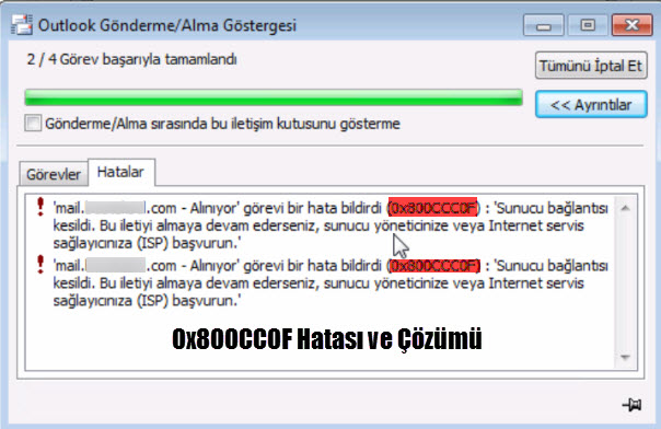 POP3 110 ve 995 portu çalışmıyor 0x800CCC0F hatası ve çözümü